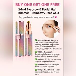 ✨ BUY ONE GET ONE FREE! ✨2-in-1 Eyebrow & Facial Hair Trimmer — Rainbow / Rose